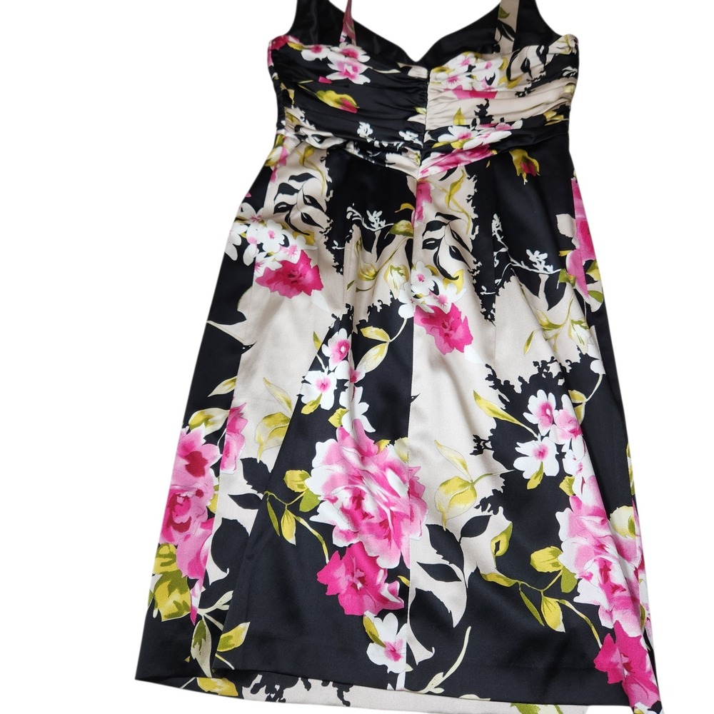 DAVID MEISTER Size 8 Floral Silk Spandex Multicolor Sleeveless V Neckline Dress - Picture 12 of 15